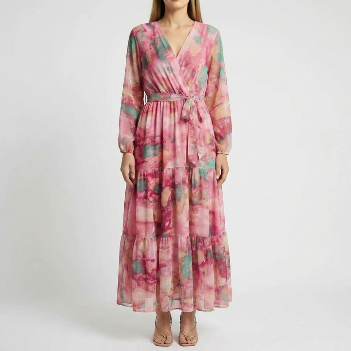 Pitkahiha Kerroksellinen Maxi Mekko