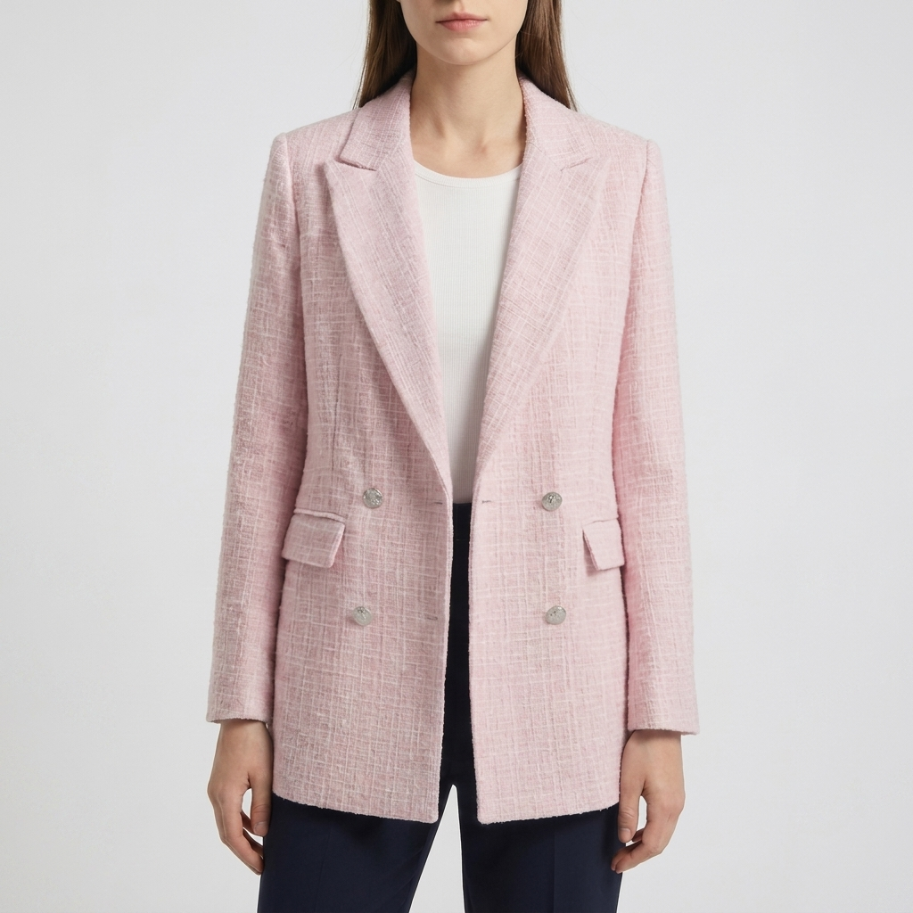 Sovitus kaksipainike-tweed-blazer naisille