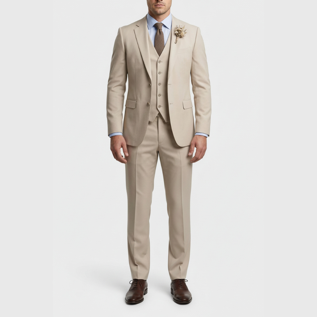 Slim Fit 3-osainen Virallinen Puku
